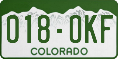 CO license plate 018OKF