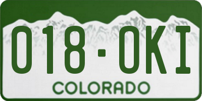 CO license plate 018OKI