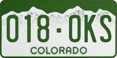 CO license plate 018OKS