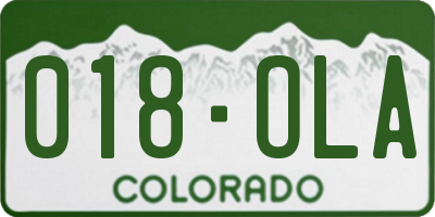 CO license plate 018OLA