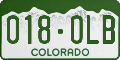 CO license plate 018OLB