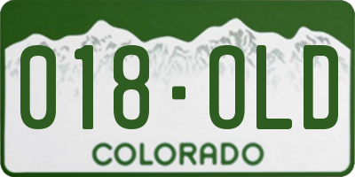CO license plate 018OLD