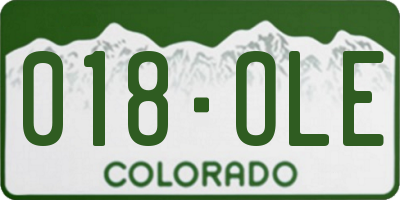 CO license plate 018OLE