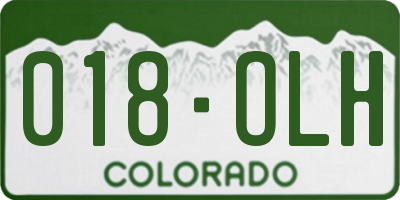 CO license plate 018OLH