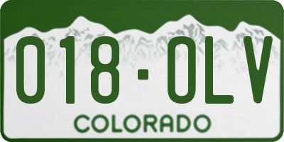 CO license plate 018OLV