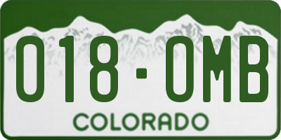 CO license plate 018OMB