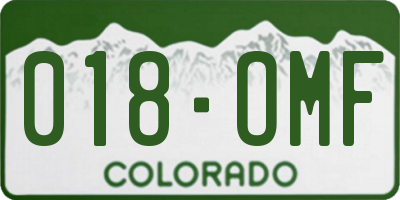 CO license plate 018OMF