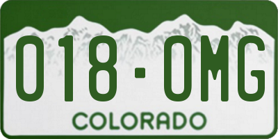 CO license plate 018OMG