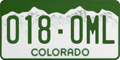 CO license plate 018OML