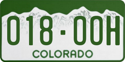 CO license plate 018OOH
