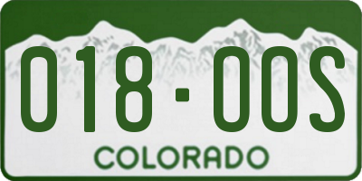 CO license plate 018OOS