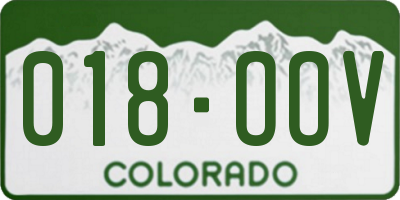 CO license plate 018OOV