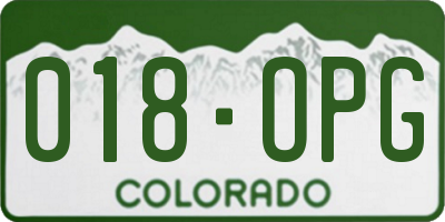CO license plate 018OPG