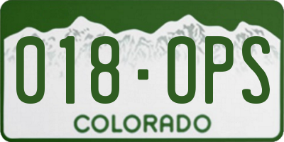 CO license plate 018OPS