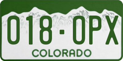 CO license plate 018OPX