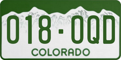 CO license plate 018OQD
