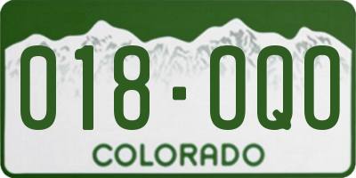 CO license plate 018OQO