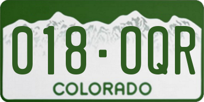 CO license plate 018OQR
