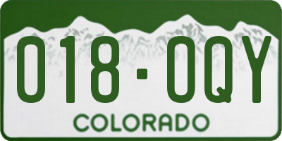 CO license plate 018OQY