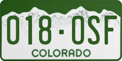 CO license plate 018OSF