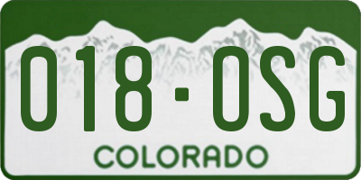 CO license plate 018OSG
