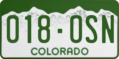 CO license plate 018OSN