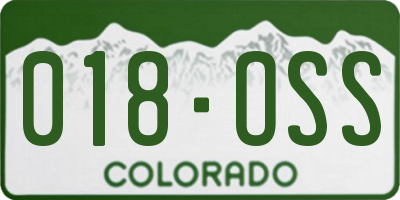 CO license plate 018OSS