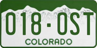 CO license plate 018OST