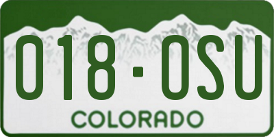 CO license plate 018OSU