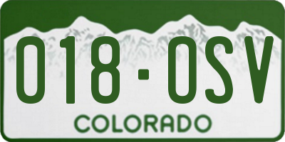 CO license plate 018OSV