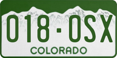 CO license plate 018OSX