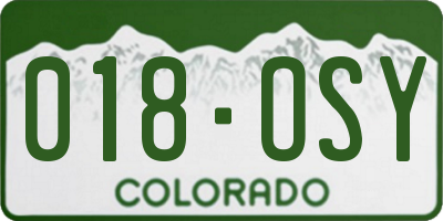 CO license plate 018OSY