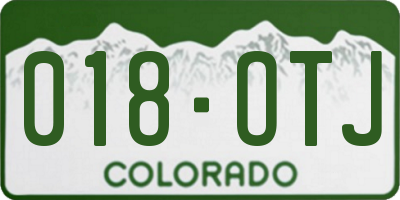 CO license plate 018OTJ
