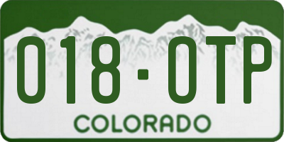 CO license plate 018OTP