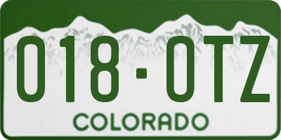 CO license plate 018OTZ