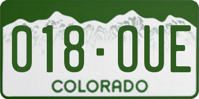 CO license plate 018OUE