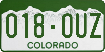 CO license plate 018OUZ