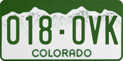 CO license plate 018OVK