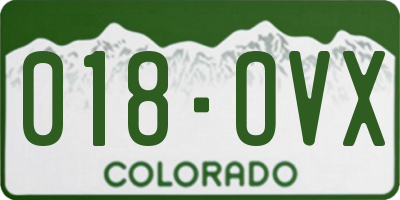 CO license plate 018OVX