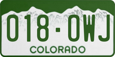 CO license plate 018OWJ