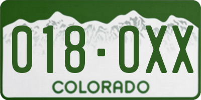 CO license plate 018OXX