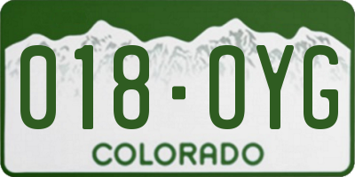 CO license plate 018OYG