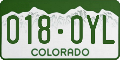 CO license plate 018OYL