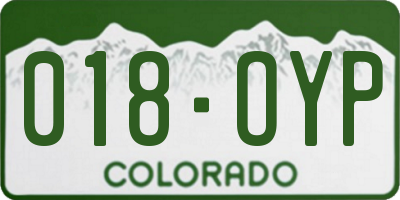 CO license plate 018OYP