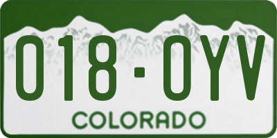CO license plate 018OYV