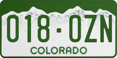 CO license plate 018OZN