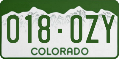 CO license plate 018OZY