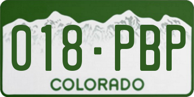 CO license plate 018PBP