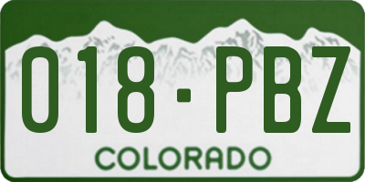CO license plate 018PBZ