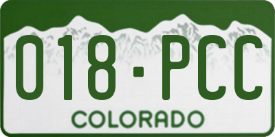 CO license plate 018PCC